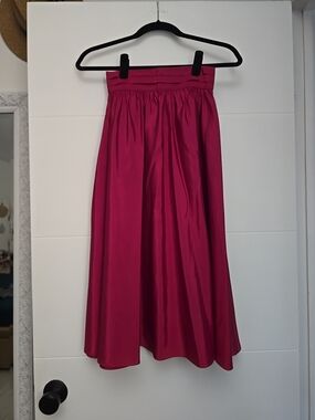 Vintage Jessica's Gunnies San Francisco Magenta Taffeta Midi Skirt – Size 5